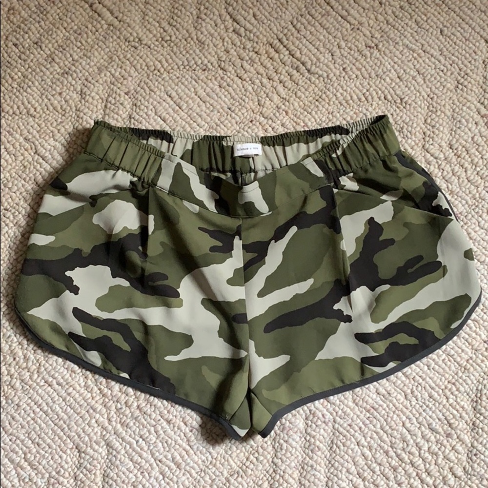 Silence + Noise camouflage polyester shorts!